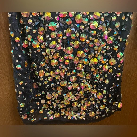 Bling! Bling! big Rhinestone Longsleeve dress Sz-O - Picture 9 of 13